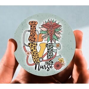Set of 2 Car Coasters, Love Nurse Car Coaster, Neoprene Car Coaster‎